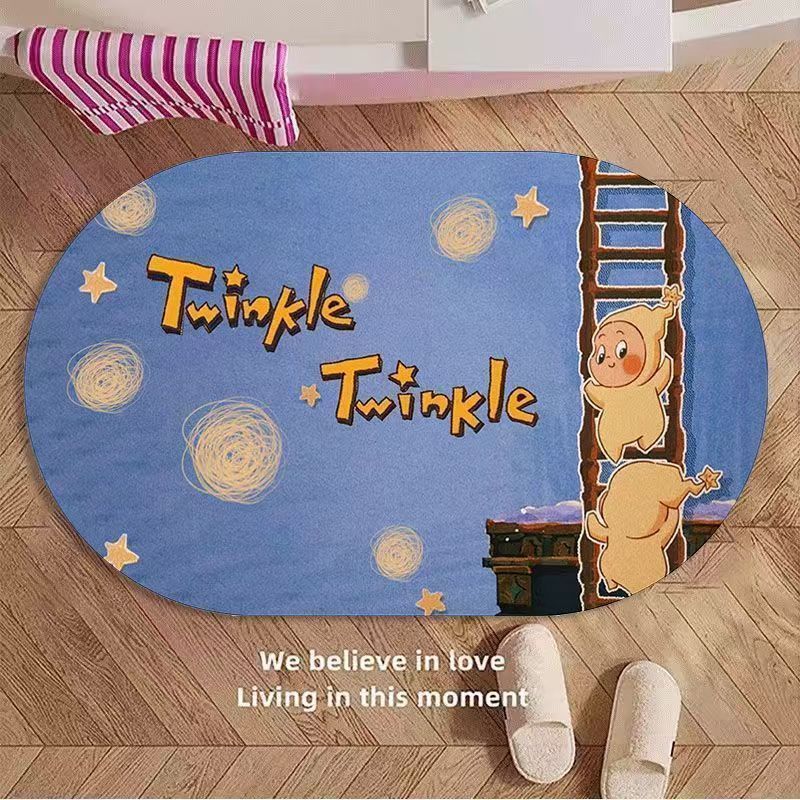 Cartoon Star Man customizable diatom mud floor mat, dirt-resistant and easy-to-maintain bathroom floor mat, water-absorbing quick-drying anti-slip foot mat
