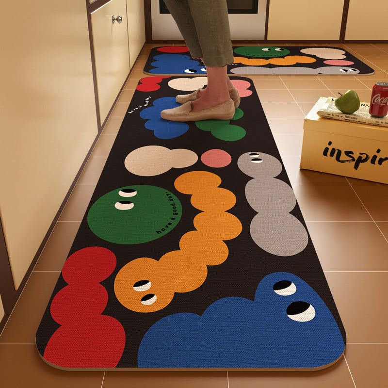 Dachshund kitchen floor mat, door resistant to dirt, household diatom mud floor mat, water-absorbing quick-drying anti-slip mat