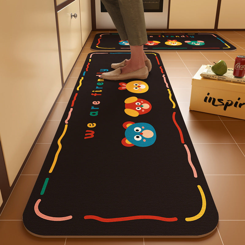 Dachshund kitchen floor mat, door resistant to dirt, household diatom mud floor mat, water-absorbing quick-drying anti-slip mat