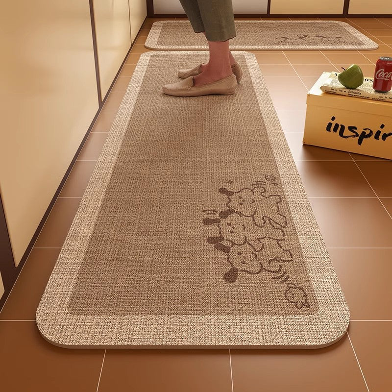 Dachshund kitchen floor mat, door resistant to dirt, household diatom mud floor mat, water-absorbing quick-drying anti-slip mat