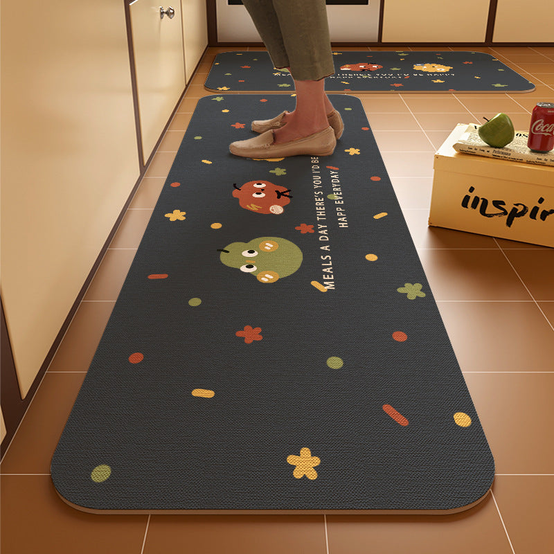 Dachshund kitchen floor mat, door resistant to dirt, household diatom mud floor mat, water-absorbing quick-drying anti-slip mat