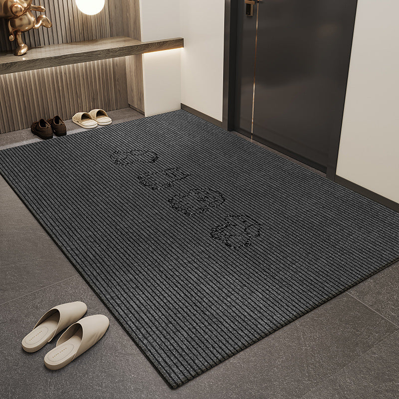 Cartoon-style, simple, cut-out, anti-slip mat for the entrance door, high-end feel, dirt-resistant and wear-resistant crystal velvet foot mat for the foyer