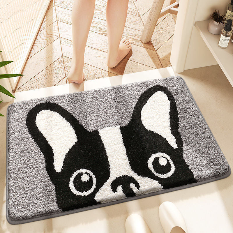 Cartoon and cute animal floor MATS in the bathroom, water-absorbing and quick-drying floor MATS in the bathroom, thickened imitation cashmere floor MATS in the bedroom
