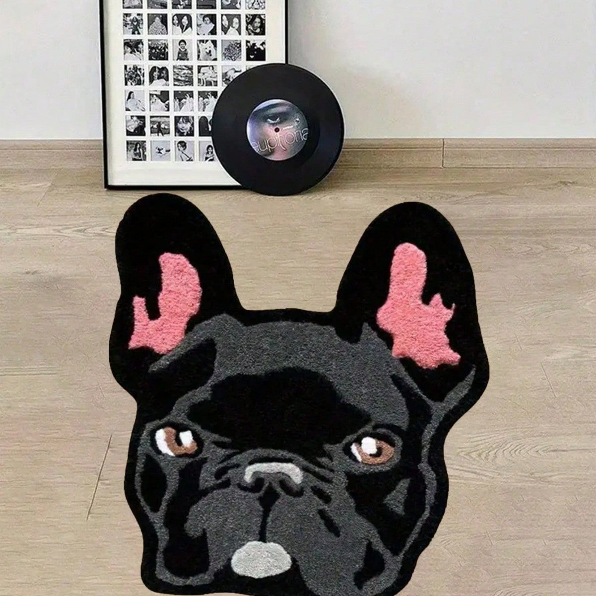 Cute and irregular-shaped faux cashmere floor MATS, water-absorbing and anti-slip pug floor MATS, household dirt-resistant and easy-to-maintain coffee table and chair MATS