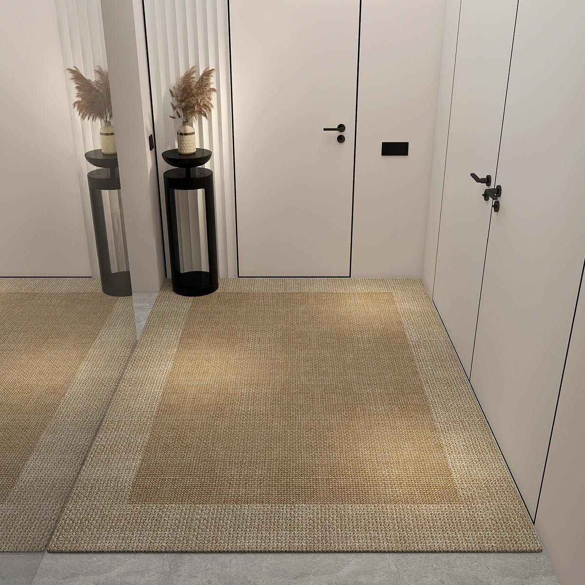 Light luxury entrance door floor mat, dust-rubbing crystal velvet floor mat, high-end home feel, easy to maintain floor mat, cool and dirt-resistant floor mat