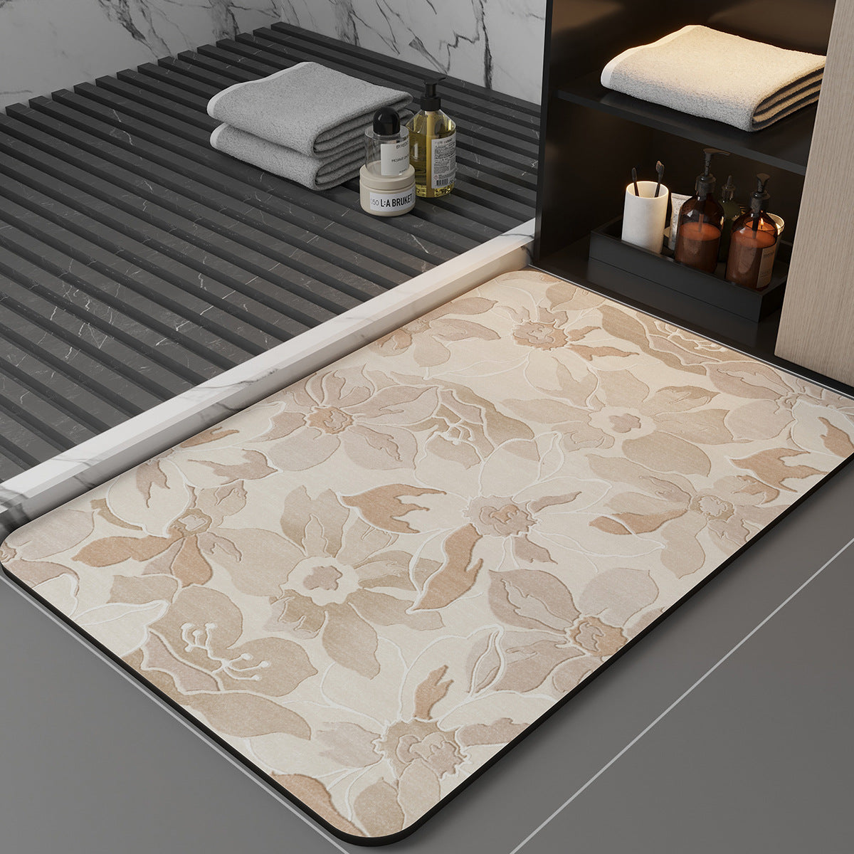 Xiaoxiangfeng diatom mud floor mat for bathroom entrance, water-absorbing quick-drying anti-slip foot mat, light luxury home bathroom floor mat