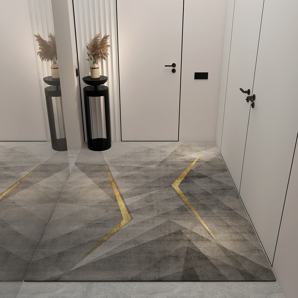 Light luxury entrance door floor mat, dust-rubbing crystal velvet floor mat, high-end home feel, easy to maintain floor mat, cool and dirt-resistant floor mat