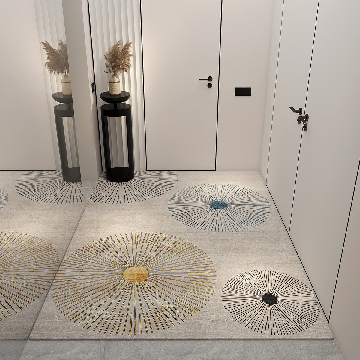 Light luxury entrance door floor mat, dust-rubbing crystal velvet floor mat, high-end home feel, easy to maintain floor mat, cool and dirt-resistant floor mat