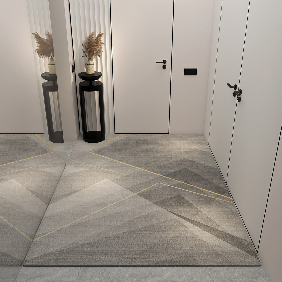Light luxury entrance door floor mat, dust-rubbing crystal velvet floor mat, high-end home feel, easy to maintain floor mat, cool and dirt-resistant floor mat
