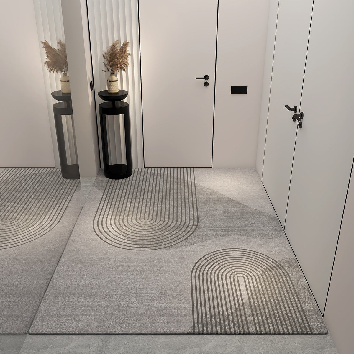 Light luxury entrance door floor mat, dust-rubbing crystal velvet floor mat, high-end home feel, easy to maintain floor mat, cool and dirt-resistant floor mat