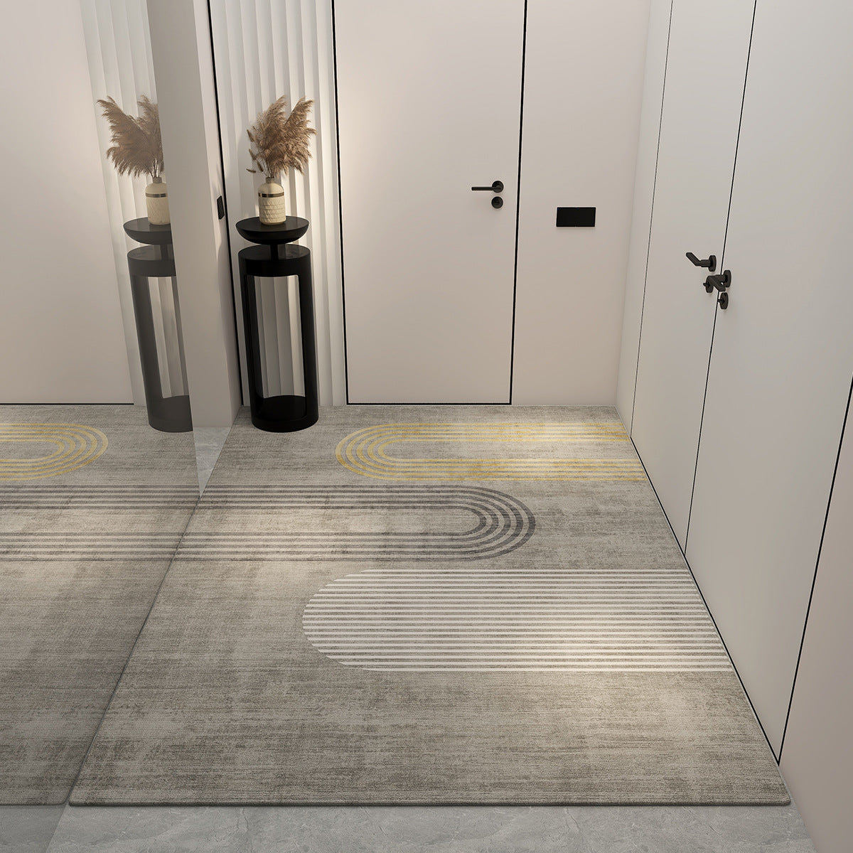 Light luxury entrance door floor mat, dust-rubbing crystal velvet floor mat, high-end home feel, easy to maintain floor mat, cool and dirt-resistant floor mat