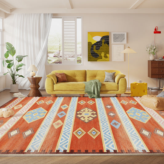Moroccan-style crystal velvet carpet for the living room, easy-to-maintain sofa and coffee table carpet, dopamine fully spread, bedside carpet for the bedroom