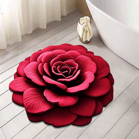 3d stereoscopic flower diatom mud floor mat, household water-absorbing quick-drying bathroom anti-slip mat, easy-to-maintain foot mat