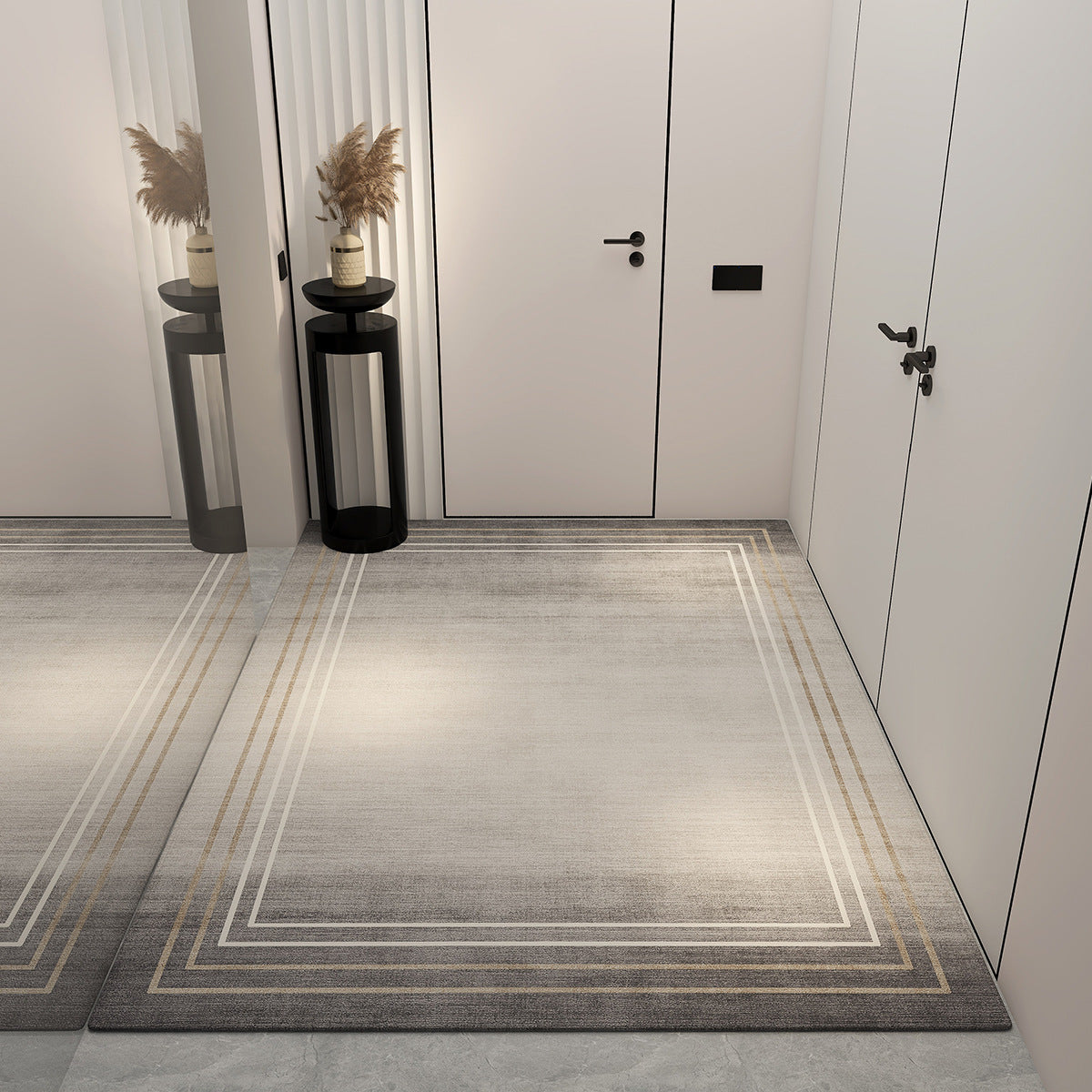Light luxury entrance door floor mat, dust-rubbing crystal velvet floor mat, high-end home feel, easy to maintain floor mat, cool and dirt-resistant floor mat