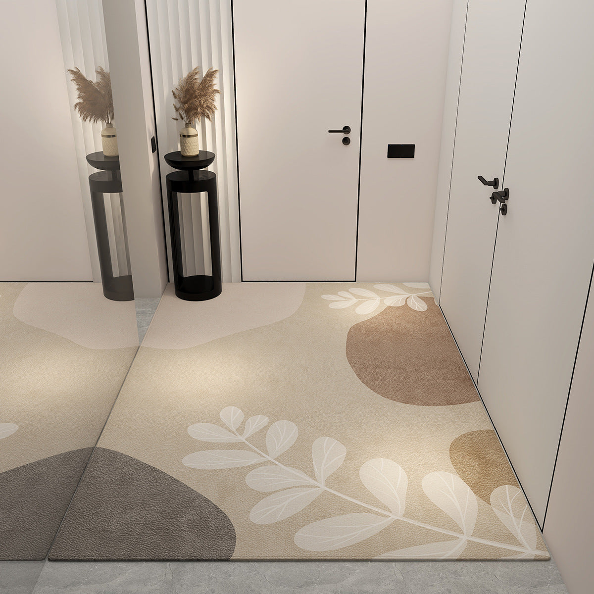 Light luxury entrance door floor mat, dust-rubbing crystal velvet floor mat, high-end home feel, easy to maintain floor mat, cool and dirt-resistant floor mat
