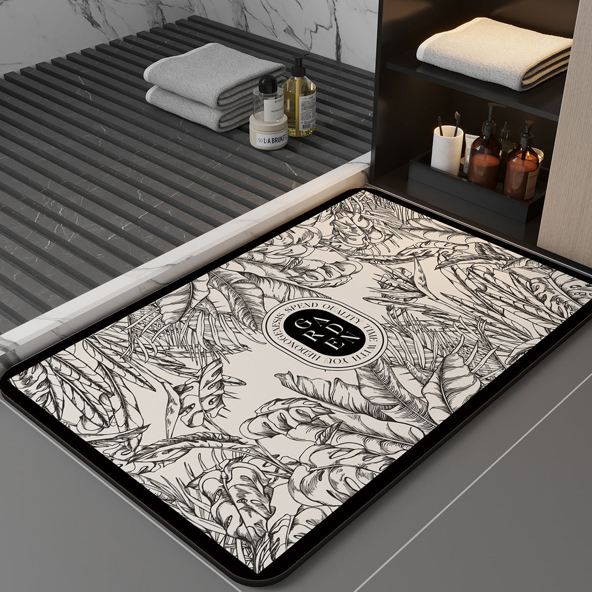 Xiaoxiangfeng diatom mud floor mat for bathroom entrance, water-absorbing quick-drying anti-slip foot mat, light luxury home bathroom floor mat
