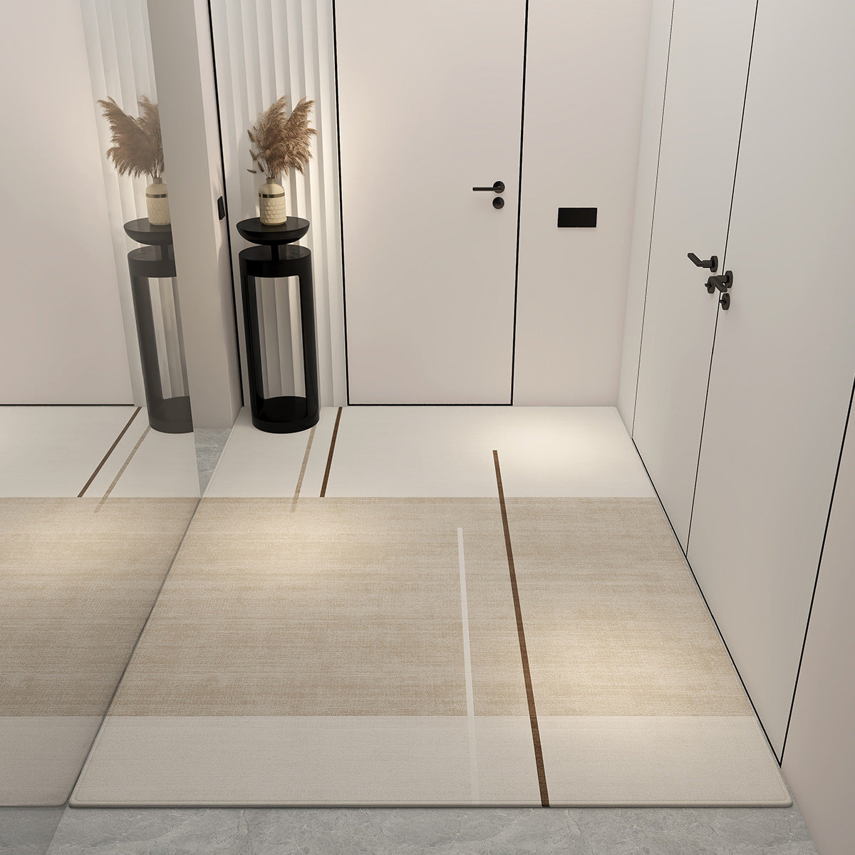 Light luxury entrance door floor mat, dust-rubbing crystal velvet floor mat, high-end home feel, easy to maintain floor mat, cool and dirt-resistant floor mat