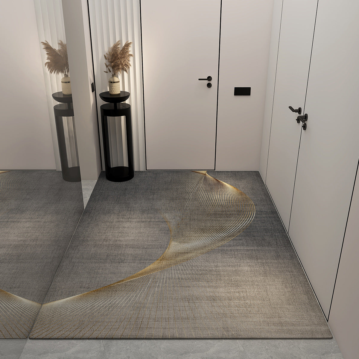 Light luxury entrance door floor mat, dust-rubbing crystal velvet floor mat, high-end home feel, easy to maintain floor mat, cool and dirt-resistant floor mat