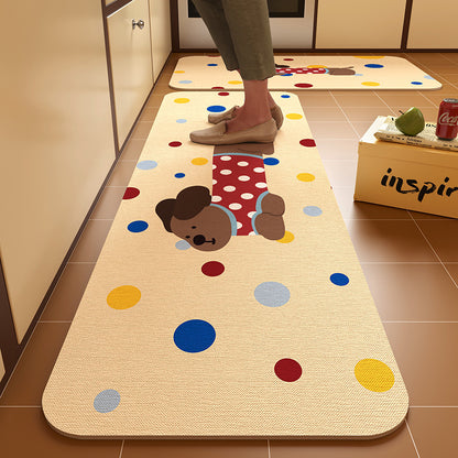 Dachshund kitchen floor mat, door resistant to dirt, household diatom mud floor mat, water-absorbing quick-drying anti-slip mat