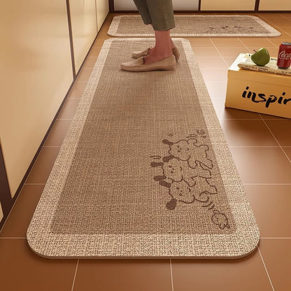 Dachshund kitchen floor mat, door resistant to dirt, household diatom mud floor mat, water-absorbing quick-drying anti-slip mat