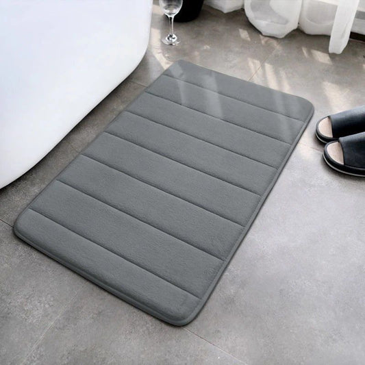 Solid-color coral velvet floor MATS, home bathroom water-absorbing quick-drying anti-slip MATS, toilet washstand easy-to-maintain floor MATS