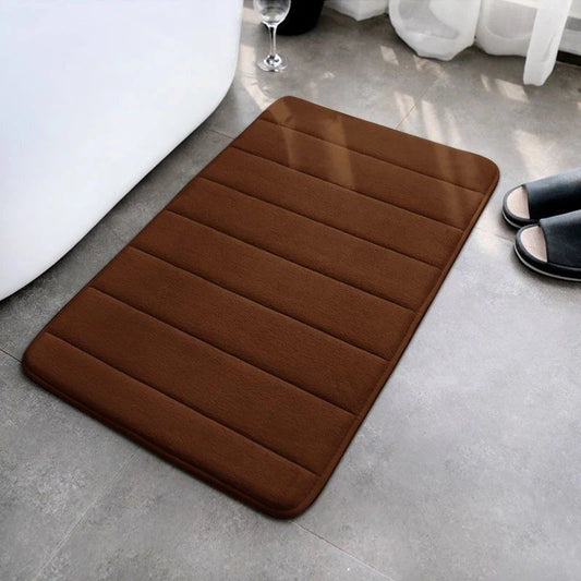 Solid-color coral velvet floor MATS, home bathroom water-absorbing quick-drying anti-slip MATS, toilet washstand easy-to-maintain floor MATS