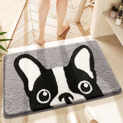 Cartoon and cute animal floor MATS in the bathroom, water-absorbing and quick-drying floor MATS in the bathroom, thickened imitation cashmere floor MATS in the bedroom