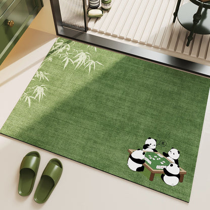 Bathroom floor mat, household water-absorbing quick-drying anti-slip foot mat, fresh and clean grass, toilet diatom mud floor mat