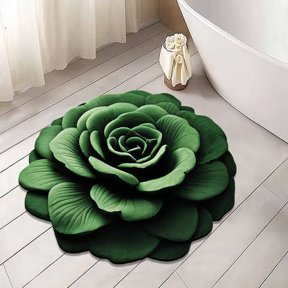 3d stereoscopic flower diatom mud floor mat, household water-absorbing quick-drying bathroom anti-slip mat, easy-to-maintain foot mat