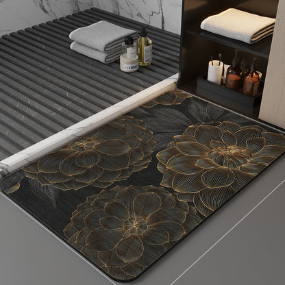 Xiaoxiangfeng diatom mud floor mat for bathroom entrance, water-absorbing quick-drying anti-slip foot mat, light luxury home bathroom floor mat