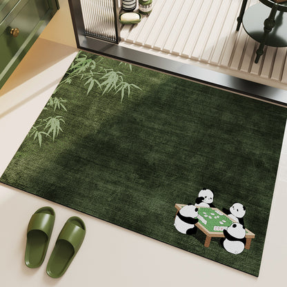 Bathroom floor mat, household water-absorbing quick-drying anti-slip foot mat, fresh and clean grass, toilet diatom mud floor mat